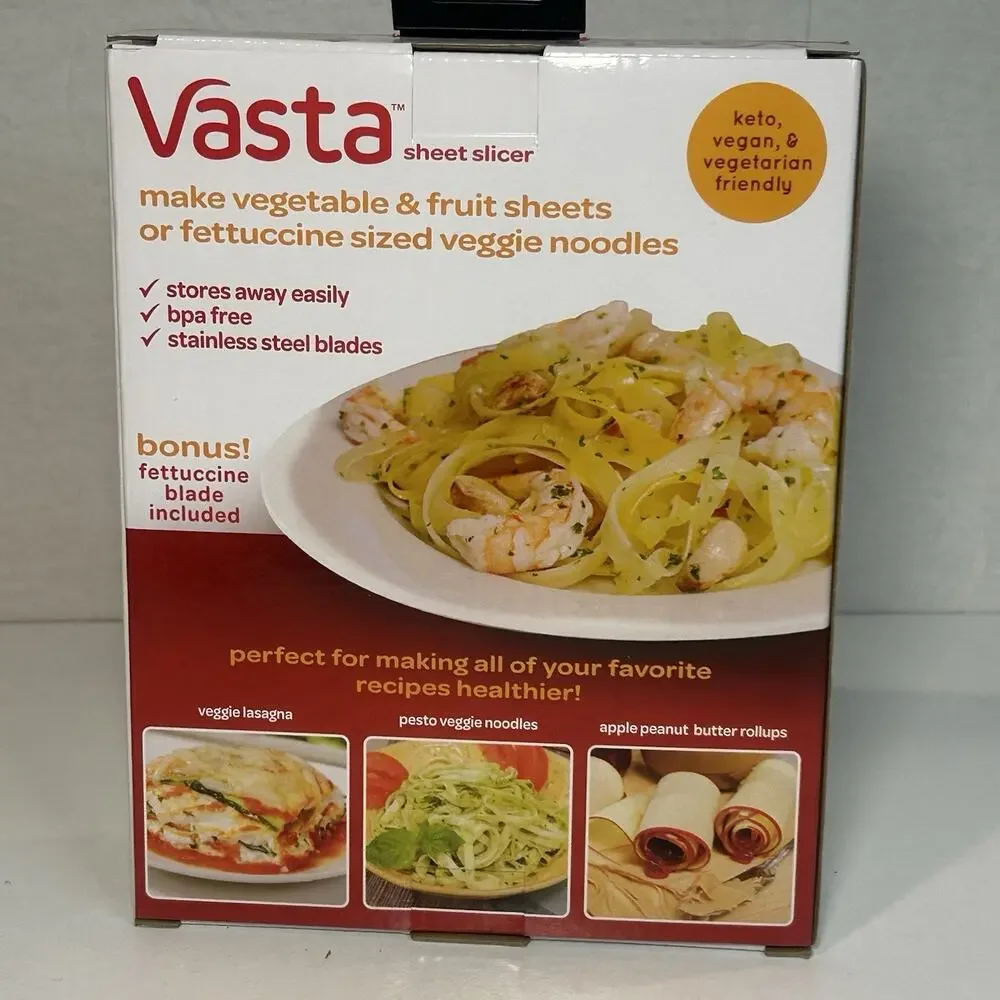 VASTA Vegatable & Fruit Sheet Slicer KETO VEGAN VEGETARIAN Spin and Slice *NEW*